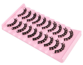 10Pairs Lashes D+ Curl 13mm Reusable Fluffy False Lashes