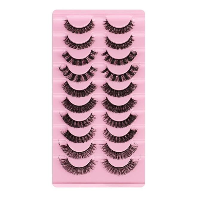 10Pairs Lashes D+ Curl 13mm Reusable Fluffy False Lashes