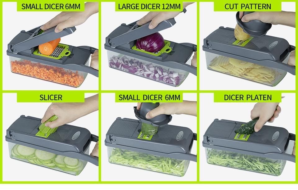 12 in 1 Vegetable Chopper Multifunctional Kitchen Slicer Dicer