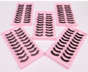 10Pairs Lashes D+ Curl 13mm Reusable Fluffy False Lashes