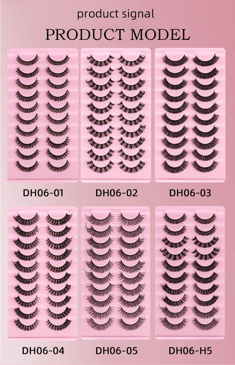 10Pairs Lashes D+ Curl 13mm Reusable Fluffy False Lashes