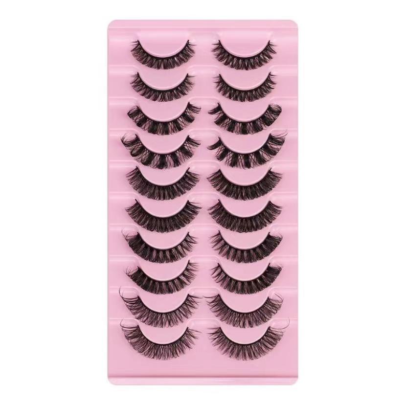 10Pairs Lashes D+ Curl 13mm Reusable Fluffy False Lashes