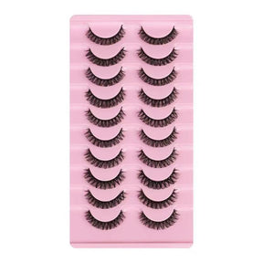 10Pairs Lashes D+ Curl 13mm Reusable Fluffy False Lashes