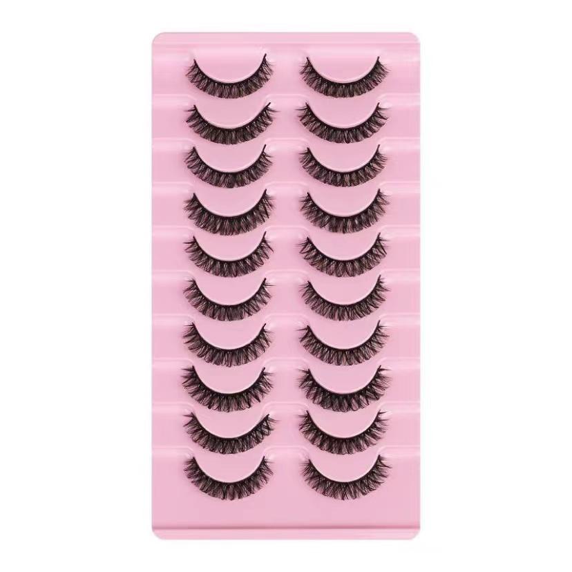 10Pairs Lashes D+ Curl 13mm Reusable Fluffy False Lashes