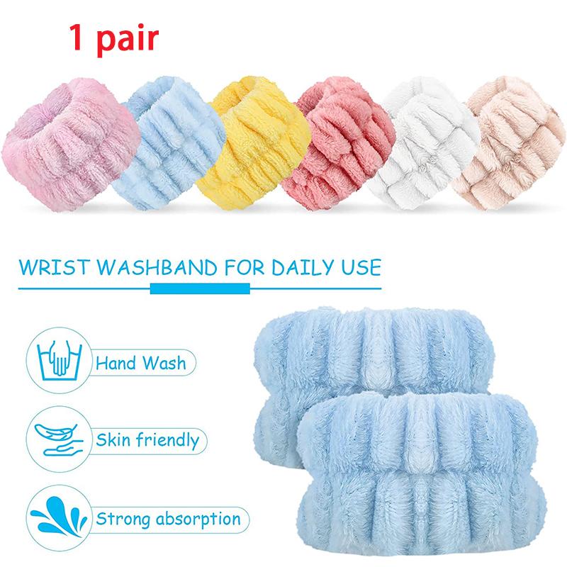 1Pair Face Wash Wristbands Yoga Sport Prevent Liquids Spilling