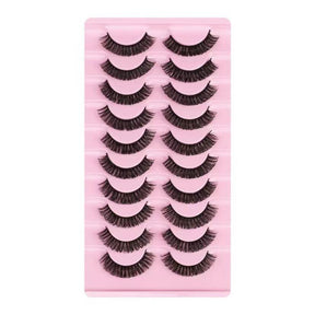 10Pairs Lashes D+ Curl 13mm Reusable Fluffy False Lashes