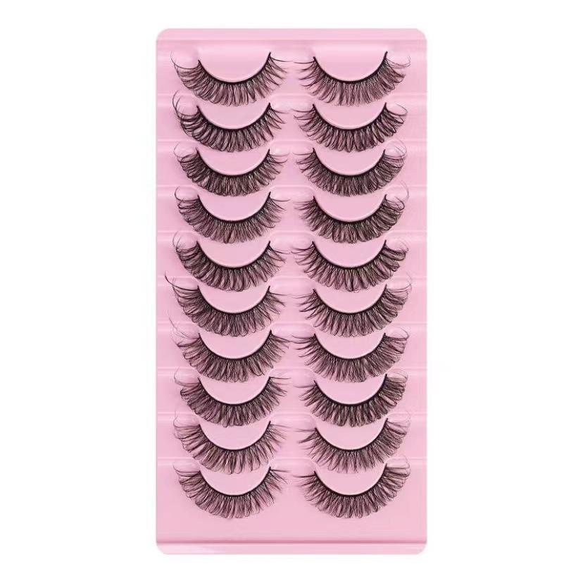 10Pairs Lashes D+ Curl 13mm Reusable Fluffy False Lashes