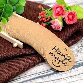 100Pcs Kraft Paper Gift Tags thank you for Celebrating with Us labels handmade for wedding party decoration Packaging Hang paper