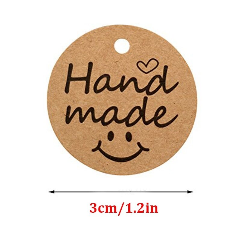 100Pcs Kraft Paper Gift Tags thank you for Celebrating with Us labels handmade for wedding party decoration Packaging Hang paper