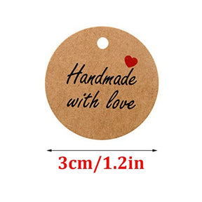 100Pcs Kraft Paper Gift Tags thank you for Celebrating with Us labels handmade for wedding party decoration Packaging Hang paper