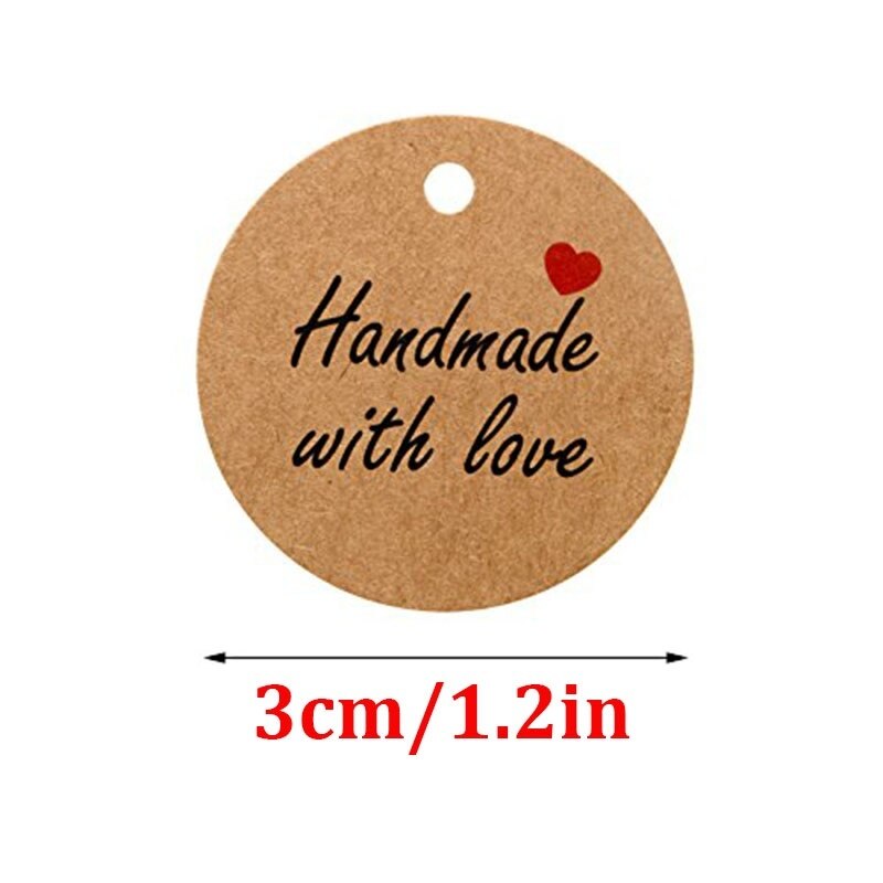 100Pcs Kraft Paper Gift Tags thank you for Celebrating with Us labels handmade for wedding party decoration Packaging Hang paper