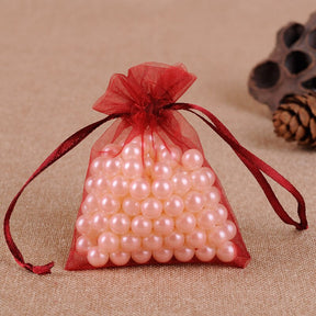 100pcs Drawstring  Jewelry Bag Pouch Organza Jewelry Packaging Bags Wedding Party Decoration Drawable Storage Bags Gift Pouches