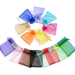 100pcs Drawstring  Jewelry Bag Pouch Organza Jewelry Packaging Bags Wedding Party Decoration Drawable Storage Bags Gift Pouches