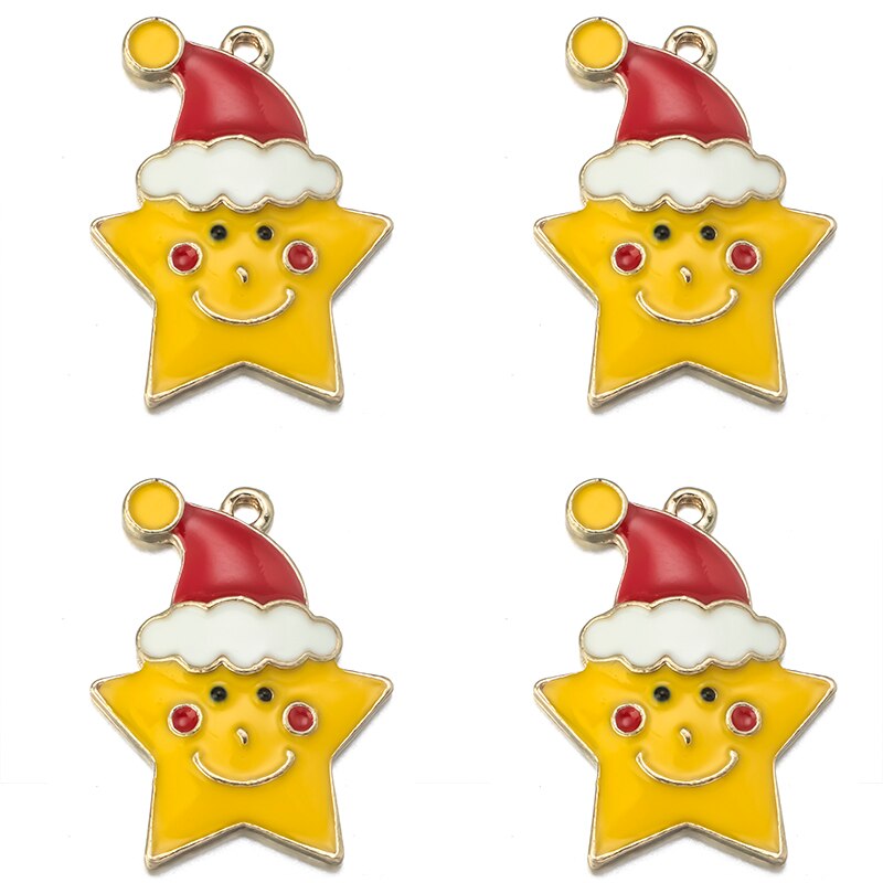 10PCS Christmas Alloy Pendant Silver Gold Necklace Christmas Tree Christmas Hat Dog For Jewelry Making Diy Bracelet Accessories