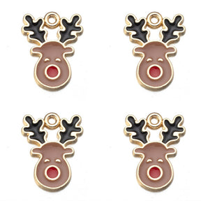 10PCS Christmas Alloy Pendant Silver Gold Necklace Christmas Tree Christmas Hat Dog For Jewelry Making Diy Bracelet Accessories