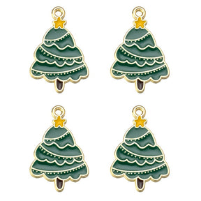 10PCS Christmas Alloy Pendant Silver Gold Necklace Christmas Tree Christmas Hat Dog For Jewelry Making Diy Bracelet Accessories