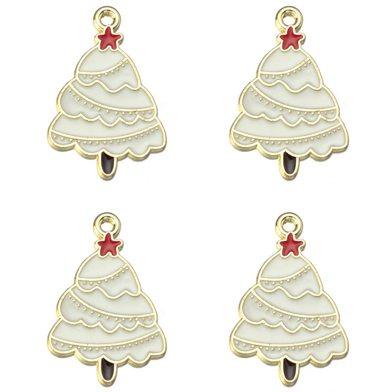 10PCS Christmas Alloy Pendant Silver Gold Necklace Christmas Tree Christmas Hat Dog For Jewelry Making Diy Bracelet Accessories