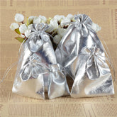 10Pcs/lot Gold/sliver Gift Bags Jewelry Bag Wedding Party Decor Drawable Bags Gift Pouches Jewelry Packaging with Candy Bags