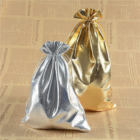 10Pcs/lot Gold/sliver Gift Bags Jewelry Bag Wedding Party Decor Drawable Bags Gift Pouches Jewelry Packaging with Candy Bags