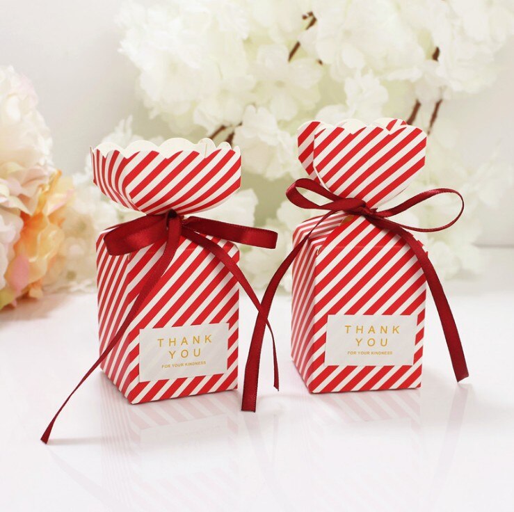 10pcs Wedding Favor Box and Bags Sweet Candy Boxes Baby Shower Treat Kids Birthday Christmas Cracker Box Event Party Supplies