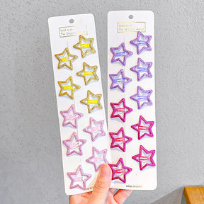 10pcs/set Cute Colorful Star Waterdrop Shape Hair Clips For Girls Children Lovely Hair Decorate Hairpins Kids Hair Accessories