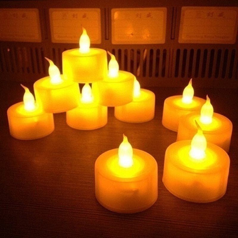 12/24/48pcs Flameless LED Tealight Tea Candles Wedding Light Romantic Candles Lights for  Birthday Party Wedding Decorations