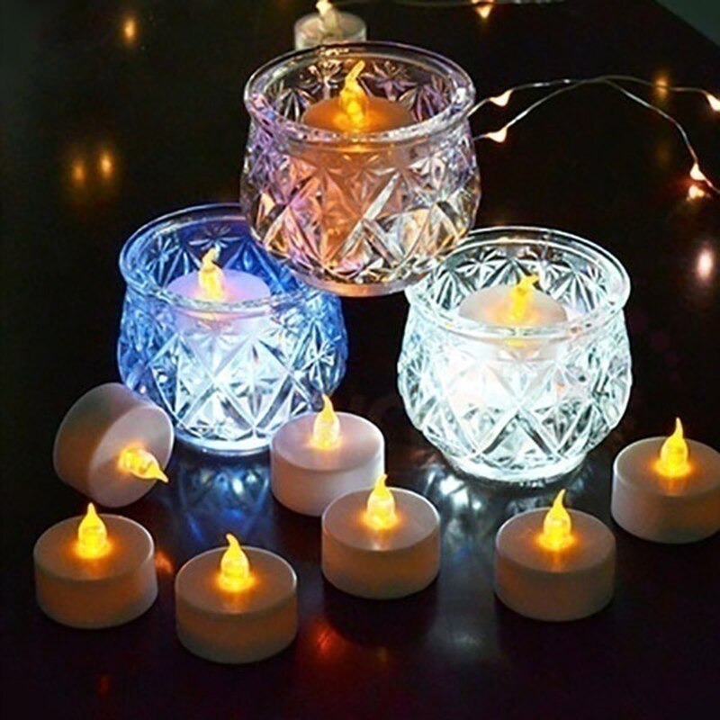 12/24/48pcs Flameless LED Tealight Tea Candles Wedding Light Romantic Candles Lights for  Birthday Party Wedding Decorations