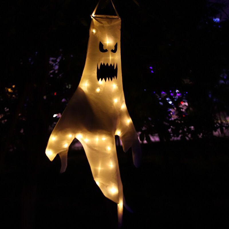 130/42cm Large Size LED Halloween Ghost Outdoor Light Festival Dress Up Skeleton Horror Hanging Glowing Halloween Party Decor