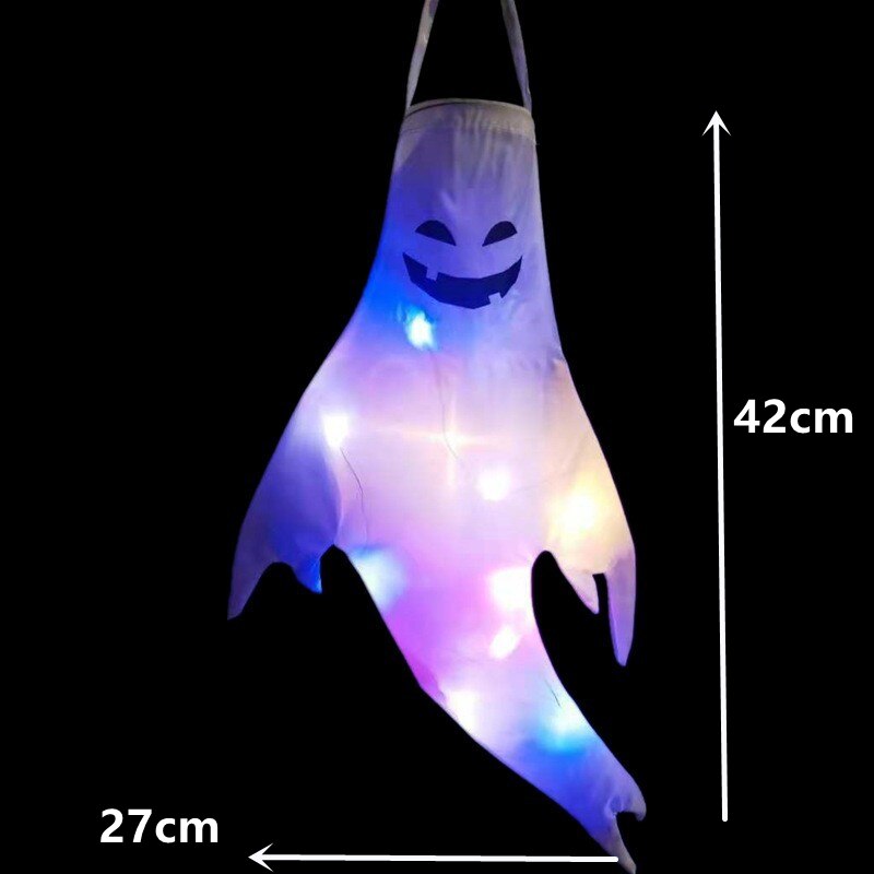 130/42cm Large Size LED Halloween Ghost Outdoor Light Festival Dress Up Skeleton Horror Hanging Glowing Halloween Party Decor