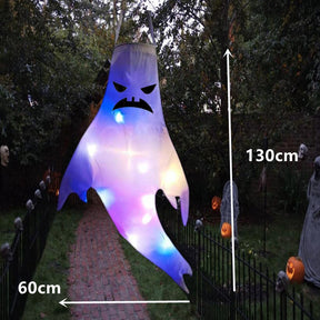 130/42cm Large Size LED Halloween Ghost Outdoor Light Festival Dress Up Skeleton Horror Hanging Glowing Halloween Party Decor