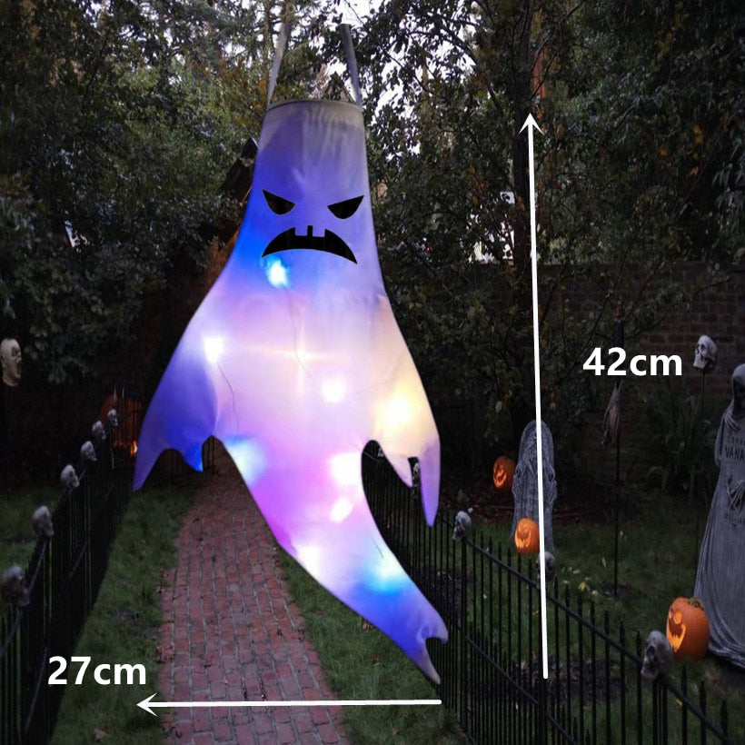 130/42cm Large Size LED Halloween Ghost Outdoor Light Festival Dress Up Skeleton Horror Hanging Glowing Halloween Party Decor