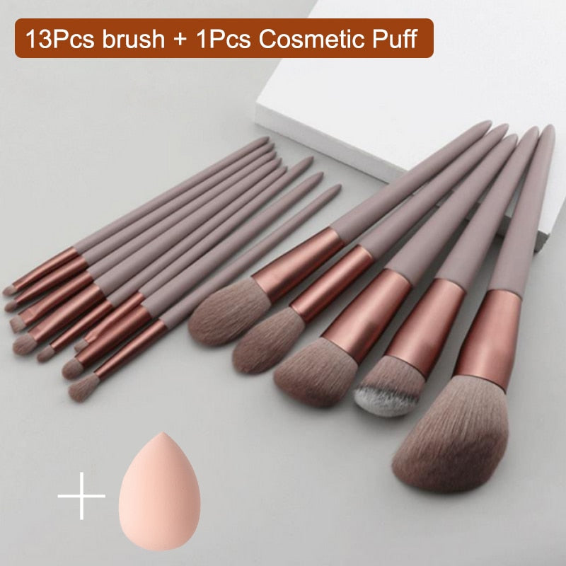 13Pcs Makeup Brush Set Makeup Concealer Brush Blush Loose Powder Brush Eye Shadow Highlighter Foundation Brush Beauty Tools