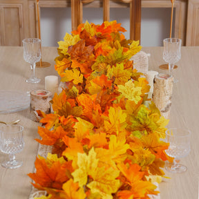 175cm Autumn Decoration Artificial Maple Leaves Garland Vine Thanksgiving Halloween Garden For Wedding Party Home Fall Decor