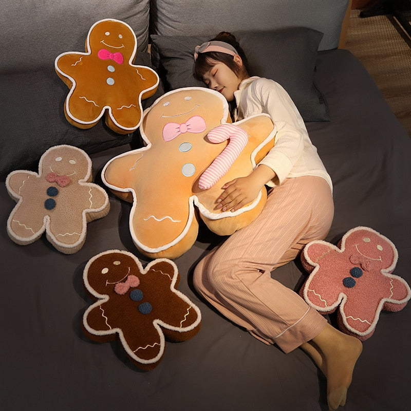 1PC 42-70CM Cute Cartoon Gingerbread Man Plush Toys Biscuit Man Stuffed Soft Pillows Kawaii Bear Xmas Birthday Gift for Kids