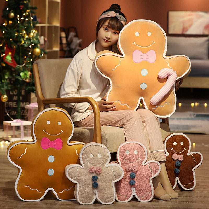 1PC 42-70CM Cute Cartoon Gingerbread Man Plush Toys Biscuit Man Stuffed Soft Pillows Kawaii Bear Xmas Birthday Gift for Kids