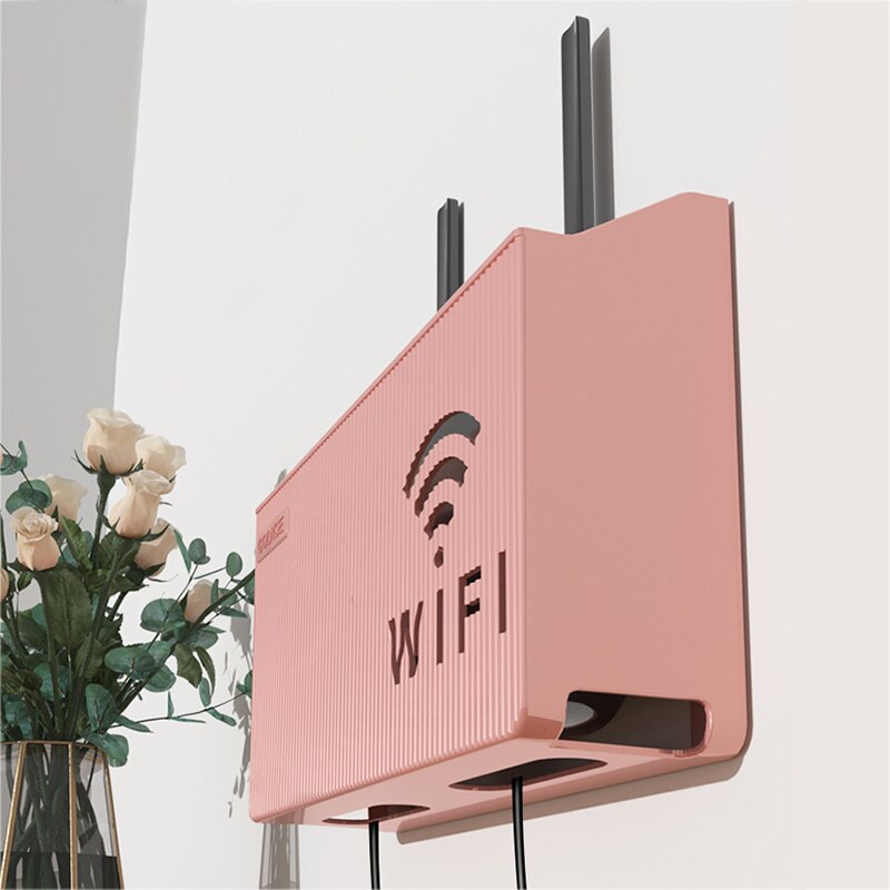 1PC Wall Hanging Wireless Wifi Router Shelf Storage Box ABS Plastic Organizer Box Cable Power Bracket Organizer Box Home Decor