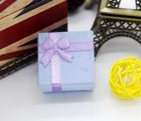 1PCS Fashion Ribbon Jewelry Box  Multi Colors Ring Earrings Pendant 4x4x3cm Display Packaging Gift