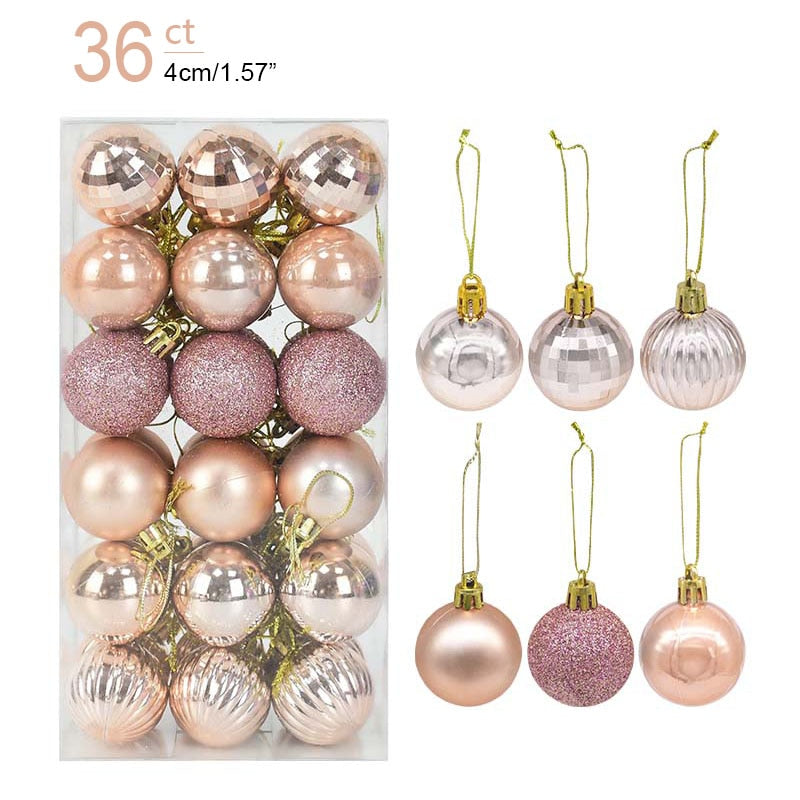 1box Christmas Balls Christmas Tree Ornaments Ball Xmas Hanging Tree Pendants Home Party Decor 2022 New Year Gift Noel Navidad