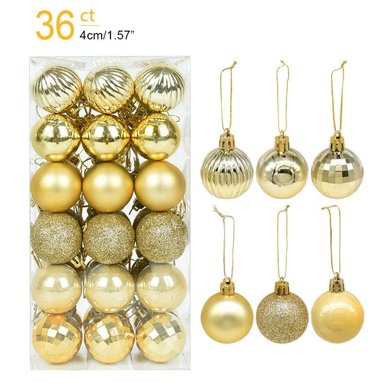 1box Christmas Balls Christmas Tree Ornaments Ball Xmas Hanging Tree Pendants Home Party Decor 2022 New Year Gift Noel Navidad