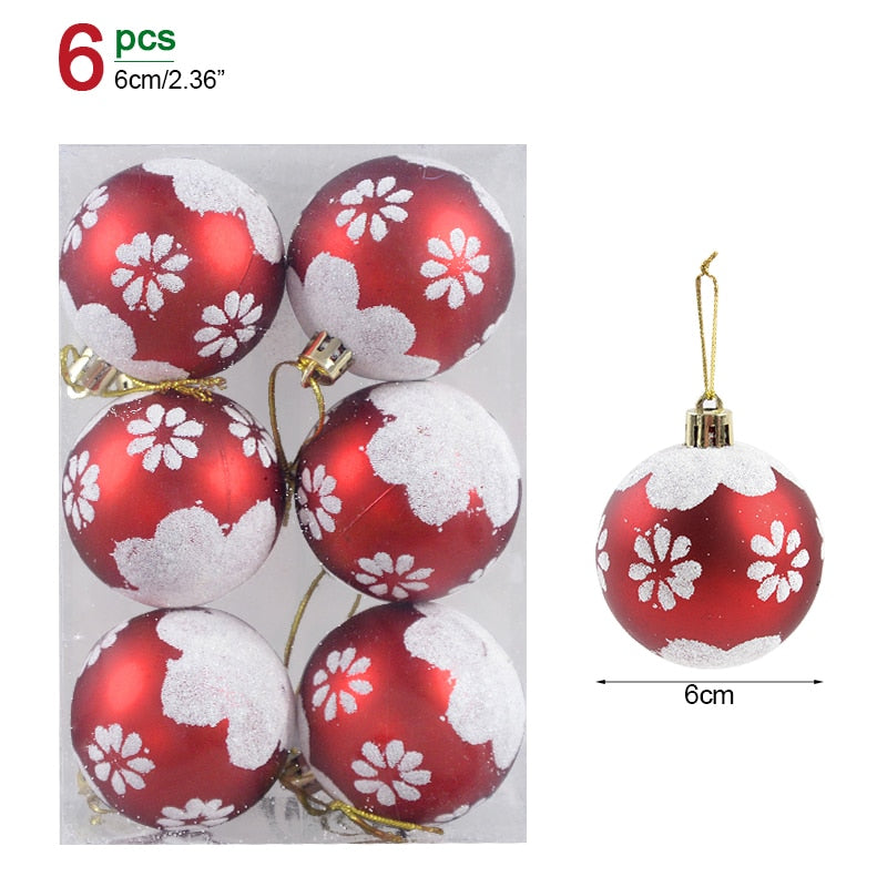 1box Christmas Balls Christmas Tree Ornaments Ball Xmas Hanging Tree Pendants Home Party Decor 2022 New Year Gift Noel Navidad