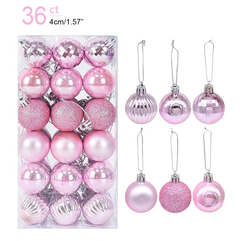 1box Christmas Balls Christmas Tree Ornaments Ball Xmas Hanging Tree Pendants Home Party Decor 2022 New Year Gift Noel Navidad