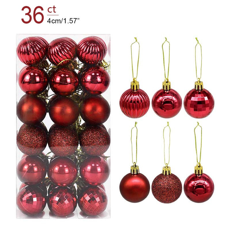 1box Christmas Balls Christmas Tree Ornaments Ball Xmas Hanging Tree Pendants Home Party Decor 2022 New Year Gift Noel Navidad