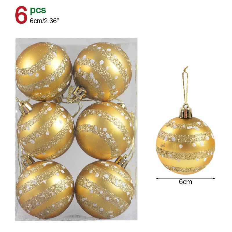 1box Christmas Balls Christmas Tree Ornaments Ball Xmas Hanging Tree Pendants Home Party Decor 2022 New Year Gift Noel Navidad