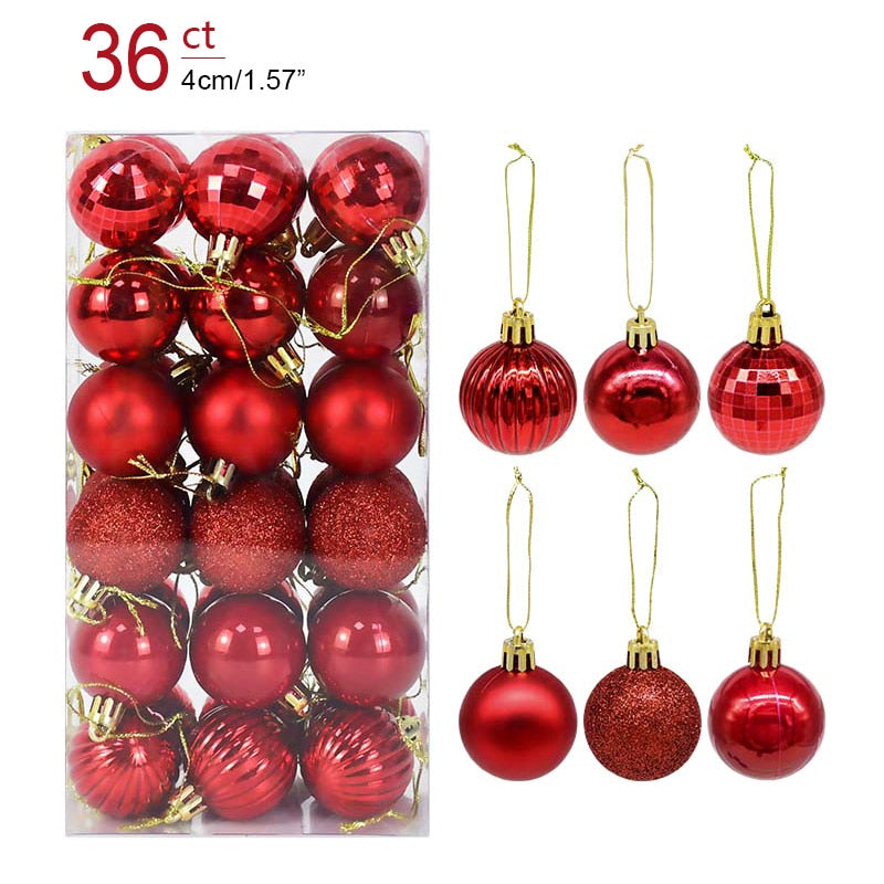 1box Christmas Balls Christmas Tree Ornaments Ball Xmas Hanging Tree Pendants Home Party Decor 2022 New Year Gift Noel Navidad