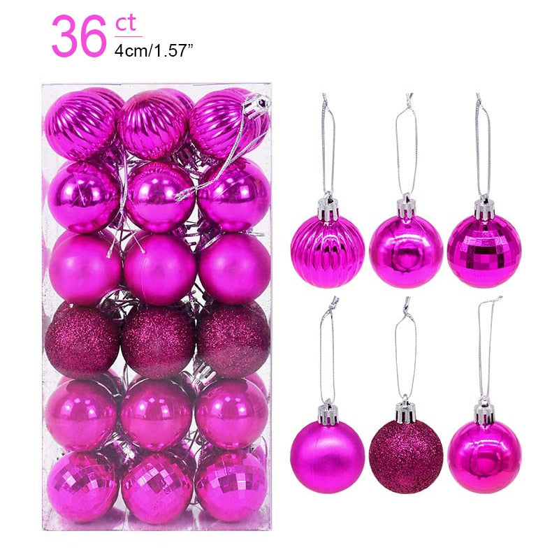 1box Christmas Balls Christmas Tree Ornaments Ball Xmas Hanging Tree Pendants Home Party Decor 2022 New Year Gift Noel Navidad