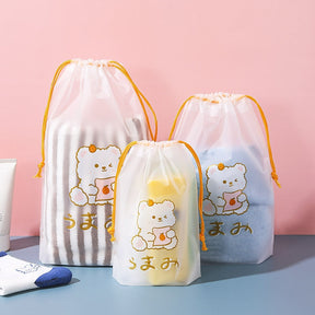 1pc Cartoon Drawstring Storage Bags Travel Shoes Clothes Underwear Towel Cosmetic Bag Portable Waterproof Organizer Toiletry Bag