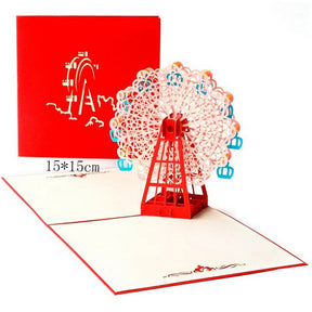 1pcs 3D Pop Up Greeting Cards With Envelope Laser Cut Post Card For Birthday Christmas Valentine' Day Party Wedding Decoration