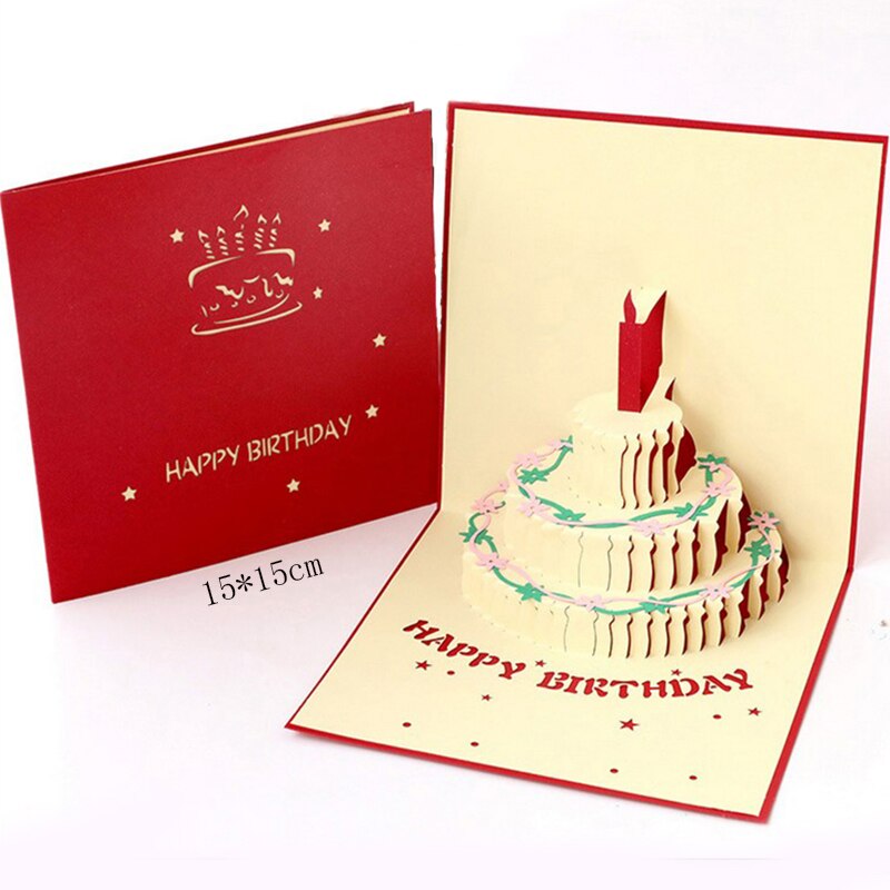 1pcs 3D Pop Up Greeting Cards With Envelope Laser Cut Post Card For Birthday Christmas Valentine' Day Party Wedding Decoration