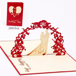 1pcs 3D Pop Up Greeting Cards With Envelope Laser Cut Post Card For Birthday Christmas Valentine' Day Party Wedding Decoration