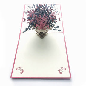 1pcs 3D Pop Up Greeting Cards With Envelope Laser Cut Post Card For Birthday Christmas Valentine' Day Party Wedding Decoration